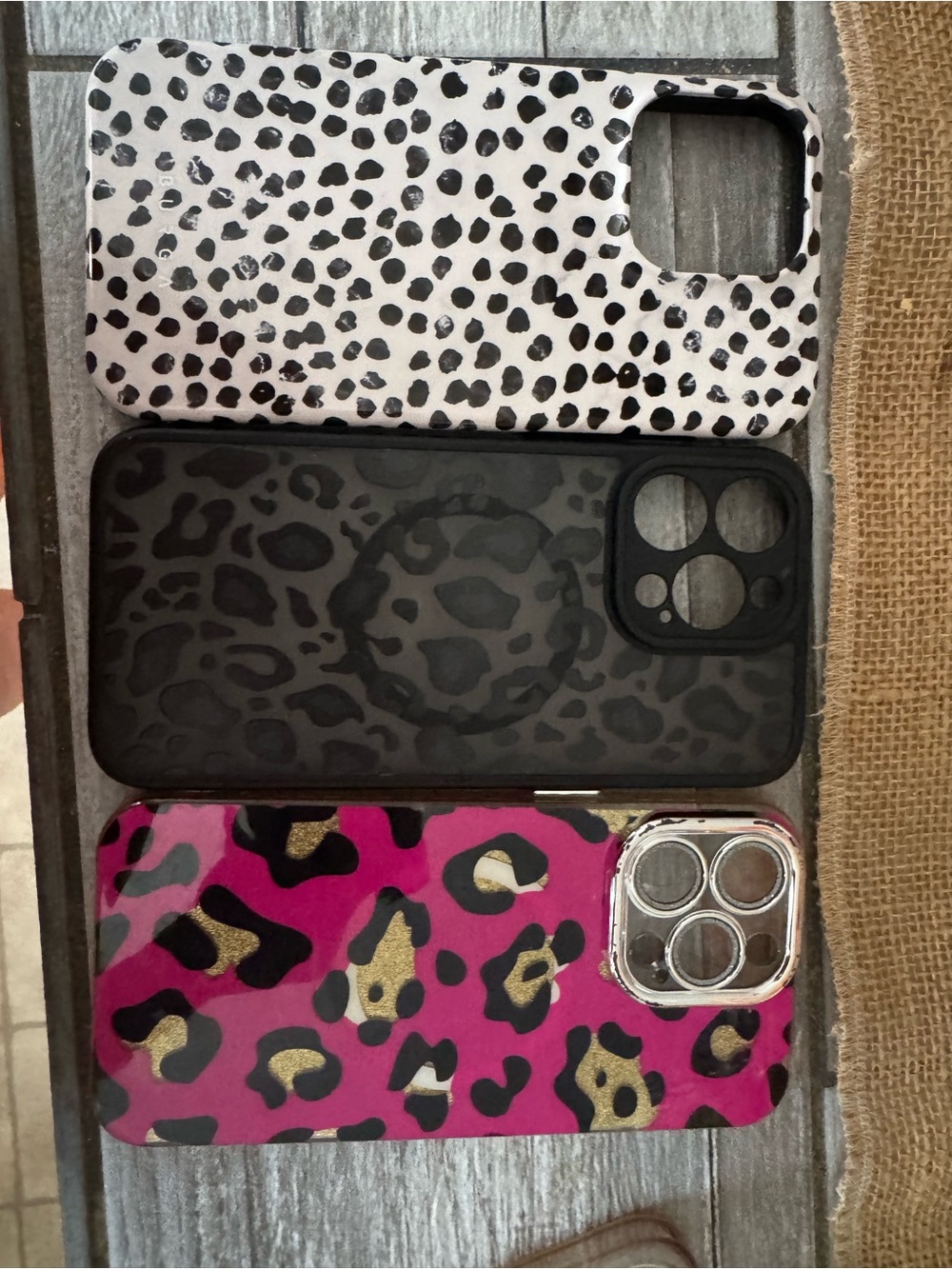 Pink Leopard Print Phone Case with Gold Accents - Compatible IPhone 15 Pro Max